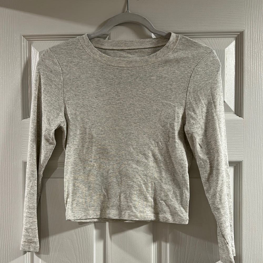 Gray Long Sleeve Top